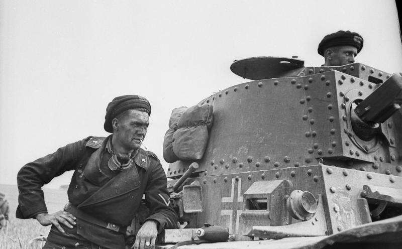 France: German crew with a Czech-built Panzer 38(t).